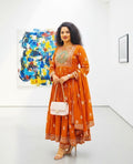 New  Launching Voluminous Beutiful  Cotton Rust color kurti Suit Set