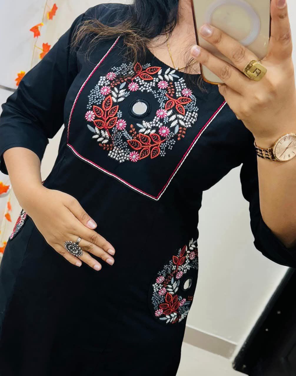 😍NEW LAUNCH😍Stylish embroidery work Ethnic Kurti Palazzo Set