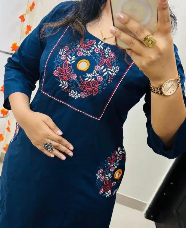 😍NEW LAUNCH😍Stylish embroidery work Ethnic Kurti Palazzo Set
