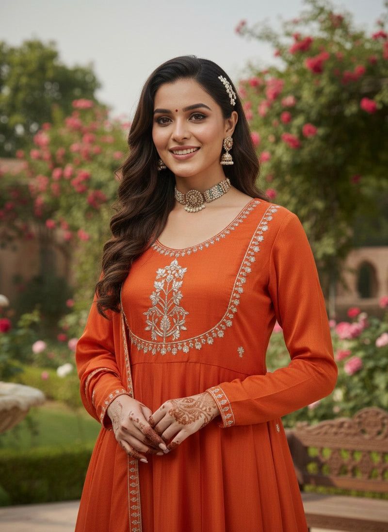 DREAMY NEW LAUNCH Look straight out of a fairytale movie scene as you twirl in this elegant fully flared kurti suit set💃✨
