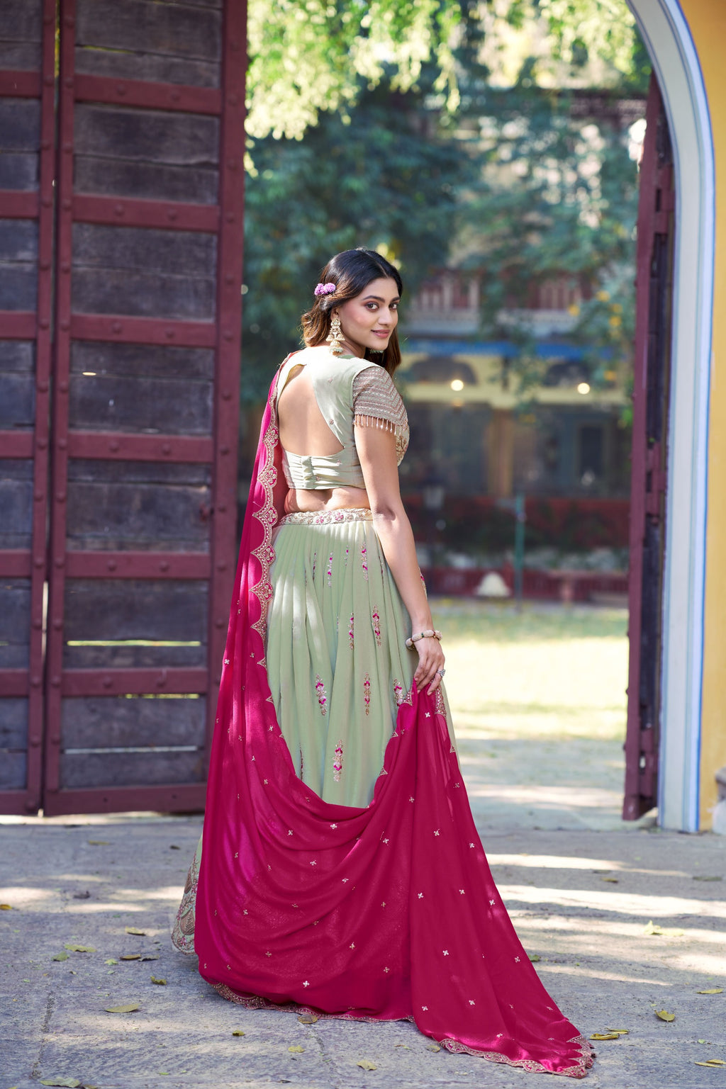 Star Georgette Embroidered Lehenga With Dupatta