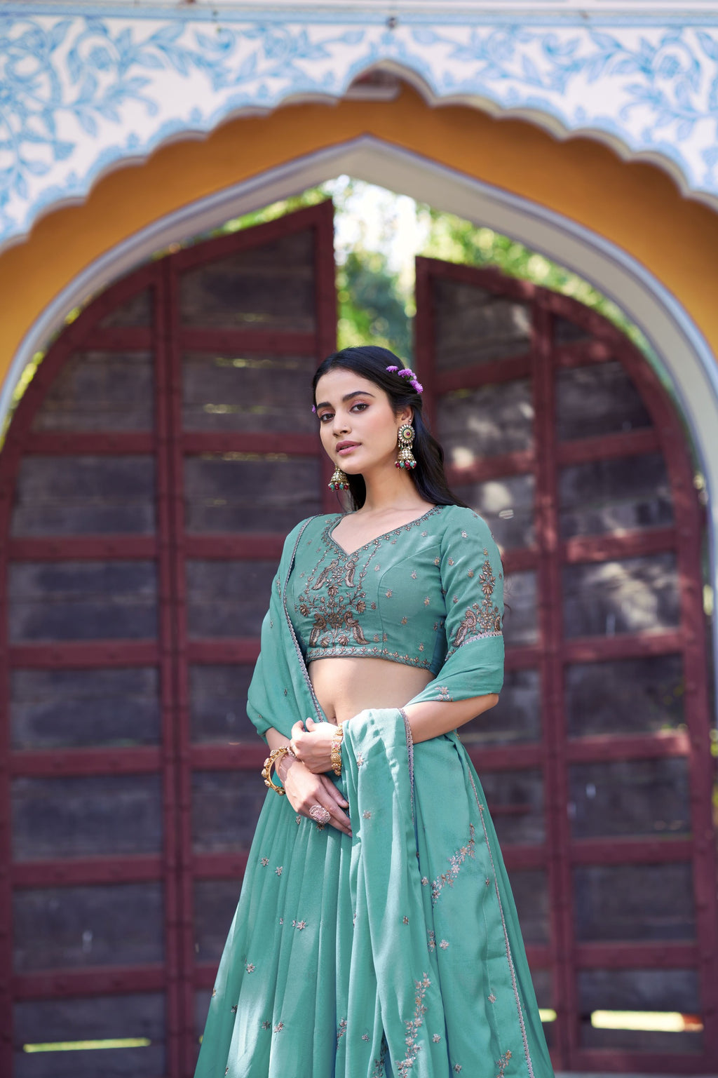 Star Georgette Embroidered Lehenga With Dupatta